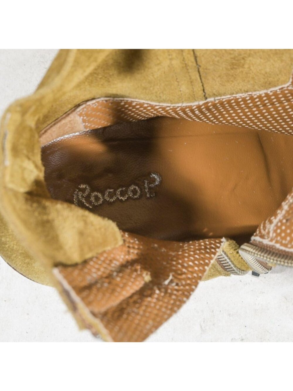 Rocco P. Brown Suede Western Ankle Boots Heeled Bootie Heel Made in Italy 39 - Picture 6 of 8